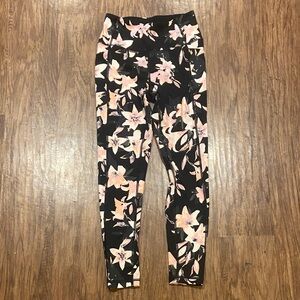 Floral Black and Pink Leggings